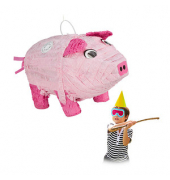 relaxdays Piñata rosa/pink Schwein