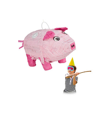 relaxdays Piñata rosa/pink Schwein