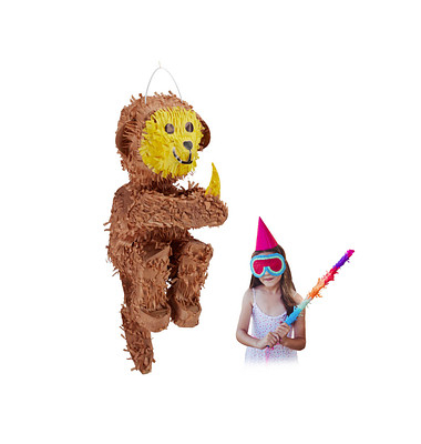 relaxdays Piñata braun/gelb Affe