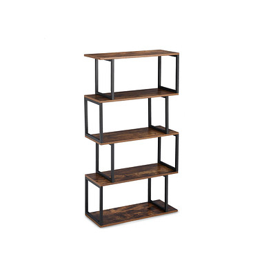 relaxdays Beistellregal braun/schwarz 73,0 x 30,0 x 136,0 cm