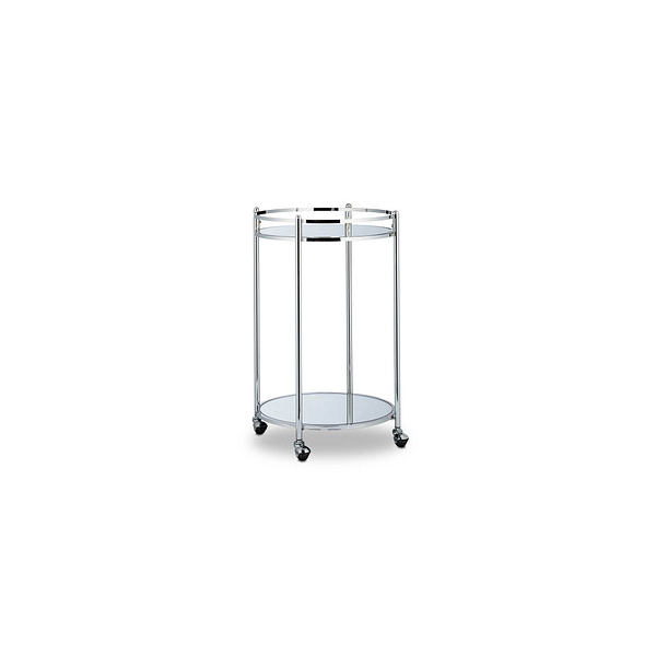 4052025316303 - Servierwagen rund Barwagen mit 2 Etagen Stahl verspiegelte Ablagen Teewagen mit Rollen 75 x 50 cm silber - Relaxdays 4052025316303 - Servierwagen rund Barwagen mit 2 Etagen Stahl verspiegelte Ablagen Teewagen mit Rollen 75 x 50 cm silber - Relaxdays