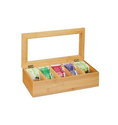 relaxdays Teebox braun 37,0 x 20,0 cm