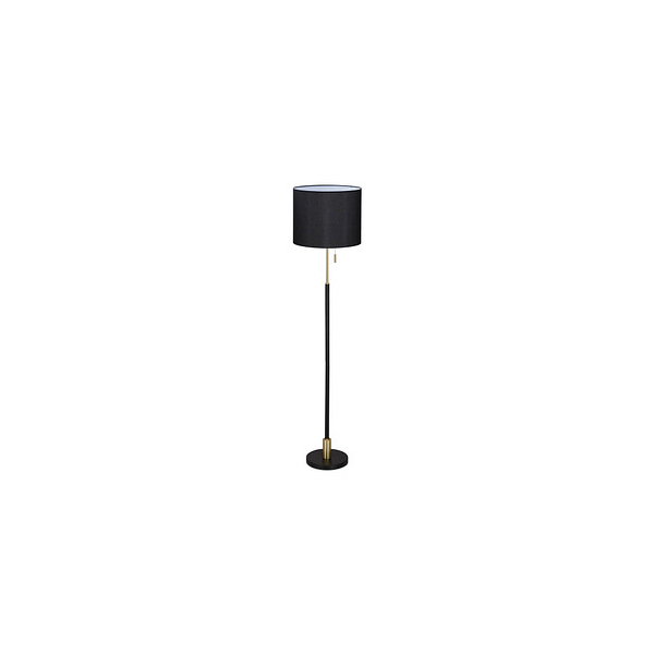 4052025322298 - Stehlampe Wohnzimmer E27 mit Kabel Stofflampenschirm Ø40 cm Vintage Stehleuchte 163 cm hoch schwarz-gold - Relaxdays 4052025322298 - Stehlampe Wohnzimmer E27 mit Kabel Stofflampenschirm Ø40 cm Vintage Stehleuchte 163 cm hoch schwarz-gold - Relaxdays