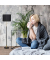 relaxdays Stehlampe schwarz, gold