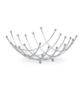 relaxdays Obstschale silber 10,0 cm