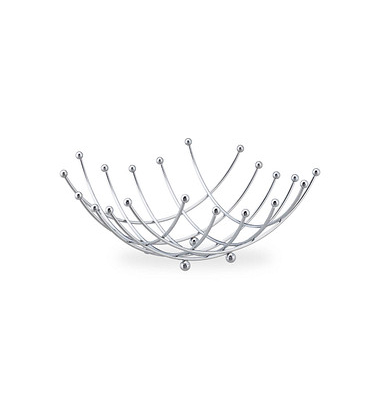 relaxdays Obstschale silber 10,0 cm