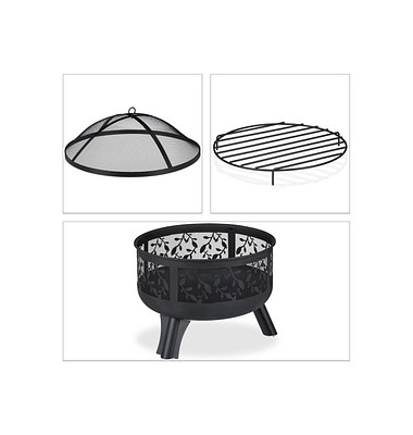 relaxdays Feuerschale schwarz 60,0 cm
