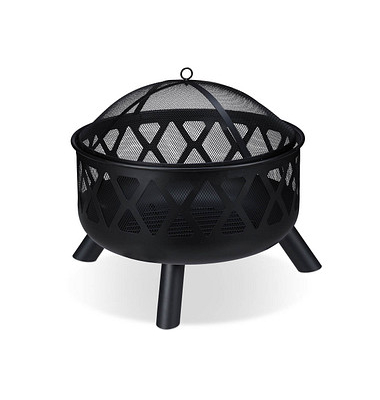 relaxdays Feuerschale schwarz 62,0 cm