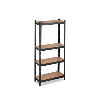 relaxdays Schwerlastregal schwarz/braun 70,0 x 30,0 x 150,0 cm