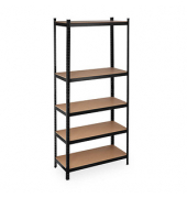 relaxdays Schwerlastregal schwarz/braun 100,0 x 45,0 x 220,0 cm