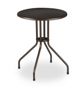 relaxdays Gartentisch braun rund