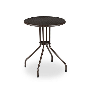 relaxdays Gartentisch braun rund