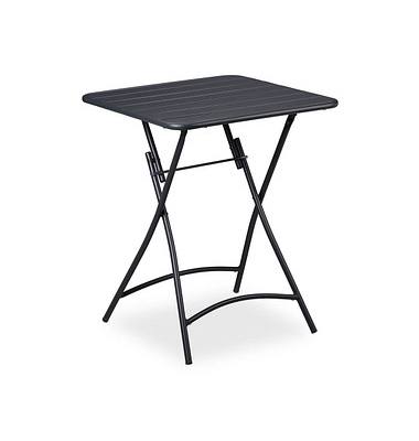 relaxdays Gartentisch anthrazit quadratisch