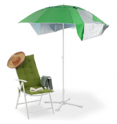 Sonnenschirm Strandmuschel rund grün