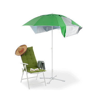 relaxdays Sonnenschirm Strandmuschel rund grün