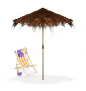 relaxdays Sonnenschirm Hawaii rund braun