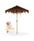 relaxdays Sonnenschirm Hawaii rund braun