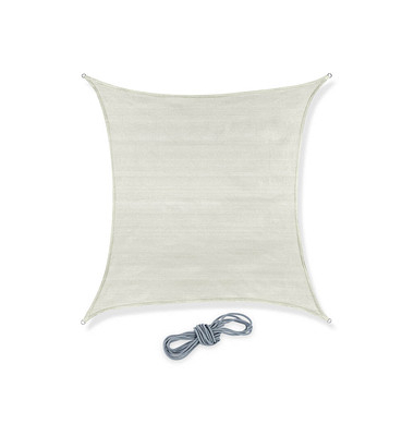 relaxdays Sonnensegel quadratisch weiß 2,0 x 2,0 m