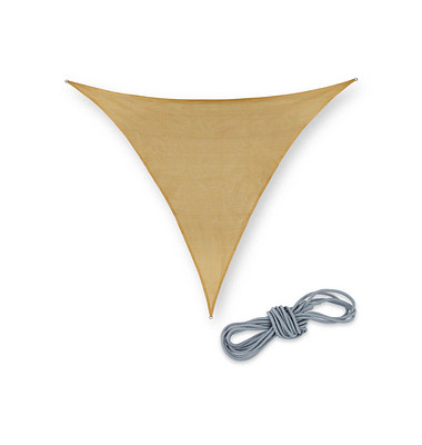 relaxdays Sonnensegel dreieckig beige 4,0 x 4,0 m