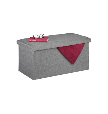 relaxdays Sitztruhe 10031616_940 hellgrau Holz 76,5 cm