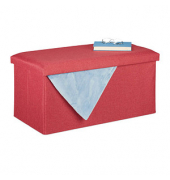 relaxdays Sitztruhe 10031616_708 rot Holz 76,5 cm