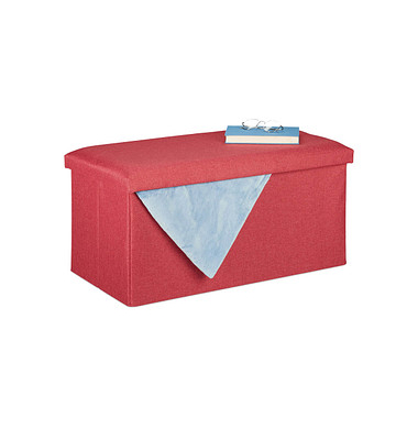 relaxdays Sitztruhe 10031616_708 rot Holz 76,5 cm