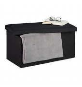 relaxdays Sitztruhe 10031616_46 schwarz Holz 76,5 cm