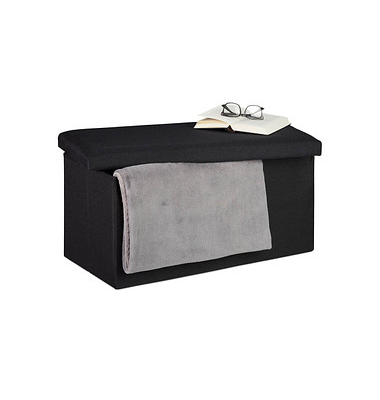 relaxdays Sitztruhe 10031616_46 schwarz Holz 76,5 cm