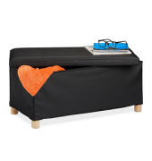 relaxdays Sitztruhe 10031588_46 schwarz Holz 76,0 cm