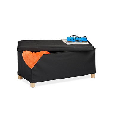 relaxdays Sitztruhe 10031588_46 schwarz Holz 76,0 cm