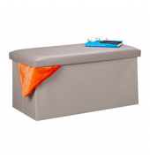 relaxdays Sitztruhe 10031586_111 grau Holz 76,5 cm
