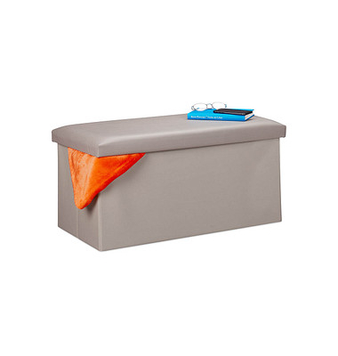 relaxdays Sitztruhe 10031586_111 grau Holz 76,5 cm