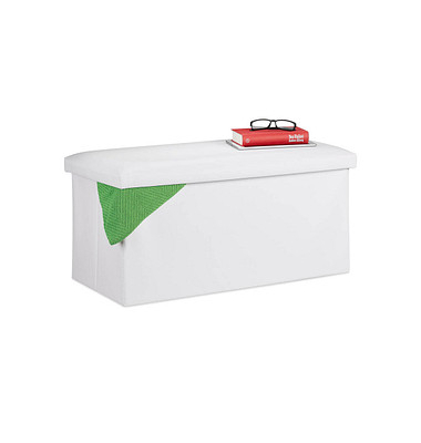 relaxdays Sitztruhe 10031586_49 weiß Holz 76,5 cm