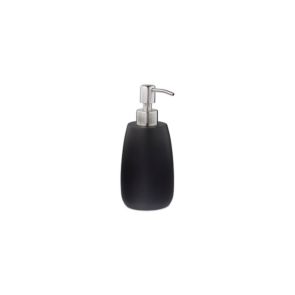 4052025908676 - Seifenspender 300 ml nachfüllbar Bad Küche Flüssigseifenspender rund Polyresin Edelstahlpumpe schwarz - Relaxdays 4052025908676 - Seifenspender 300 ml nachfüllbar Bad Küche Flüssigseifenspender rund Polyresin Edelstahlpumpe schwarz - Relaxdays