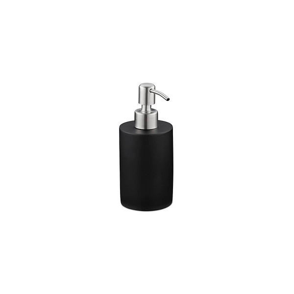 4052025908737 - Seifenspender 180 ml nachfüllbar Bad wc Küche Flüssigseifenspender Polyresin Edelstahlpumpe schwarz - Relaxdays 4052025908737 - Seifenspender 180 ml nachfüllbar Bad wc Küche Flüssigseifenspender Polyresin Edelstahlpumpe schwarz - Relaxdays