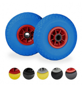 Sackkarrenräder luftbereift blau, rot Kunststoff Felgen, Achse 2,5 cm