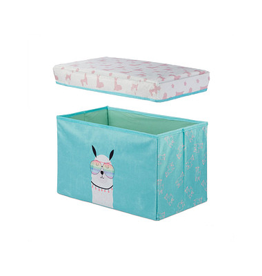 relaxdays Sitztruhe 10028894_1180 Lama Stoff 48,5 cm
