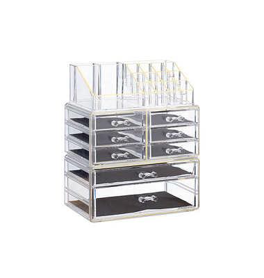 relaxdays Make-Up-Organizer transparent