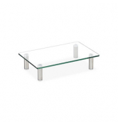 relaxdays Monitorständer silber, transparent