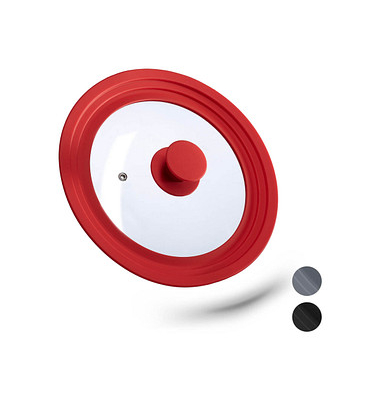 relaxdays Universal-Topfdeckel rot 25,5 cm