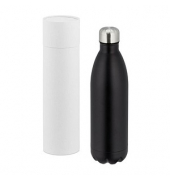 relaxdays Isolier-Trinkflasche schwarz 1,0 l
