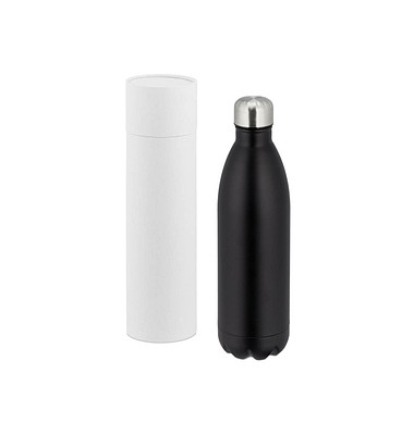 relaxdays Isolier-Trinkflasche schwarz 1,0 l