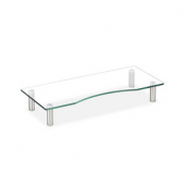 relaxdays Monitorständer silber, transparent
