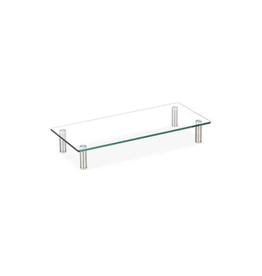 relaxdays Monitorständer silber, transparent
