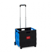 Einkaufstrolley 10027691_45, bis 35kg, 60 Liter, außen 46x37x39cm, Kunststoff, Aluminium, Gummi, schwarz/blau