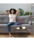 Couchtisch, 36cm (H), 67x67cm (BxT), rund, braun / schwarz