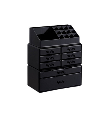 relaxdays Make-Up-Organizer schwarz