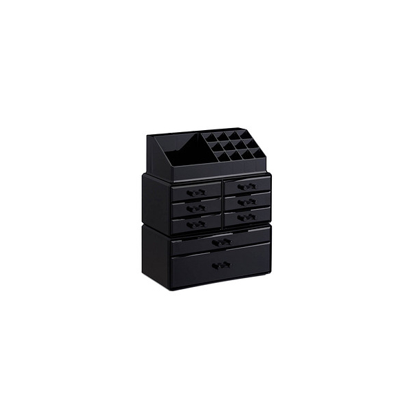4052025924089 - Relaxdays - Make Up Organizer mit Schubladen stapelbarer Schmuckkasten für Make Up Acryl Schminkaufbewahrung schwarz 4052025924089 - Relaxdays - Make Up Organizer mit Schubladen stapelbarer Schmuckkasten für Make Up Acryl Schminkaufbewahrung schwarz