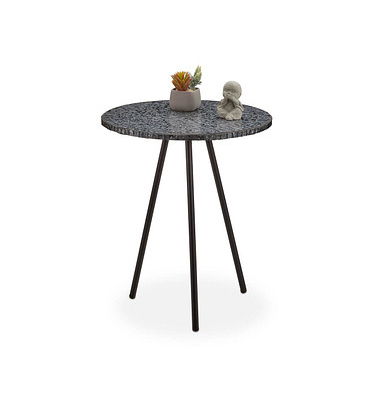 Beistelltisch 10027004_46, 50cm (H), 41x41cm (BxT), rund, schwarz / schwarz