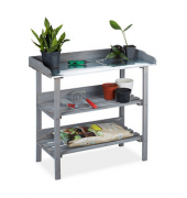 relaxdays Pflanztisch grau 92,0 x 41,0 cm
